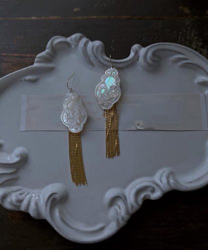 Tassel Gold Sterling Magpie Silver Fine Drop Shell Overgild