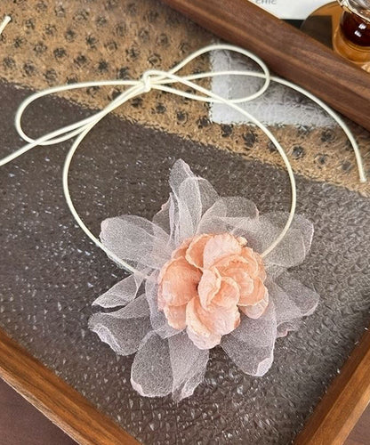 Fine Green Cloth Tulle Floral Choker YU004