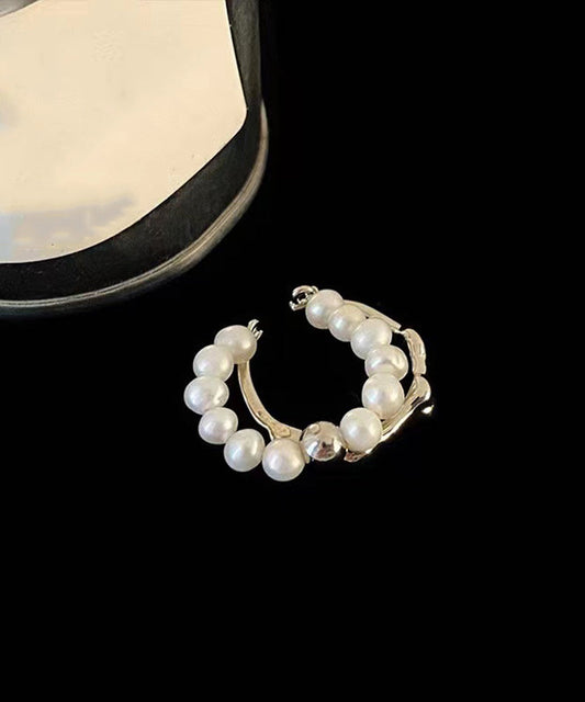 Pearl Metal Tassel Set Two-Piece Rings Fine