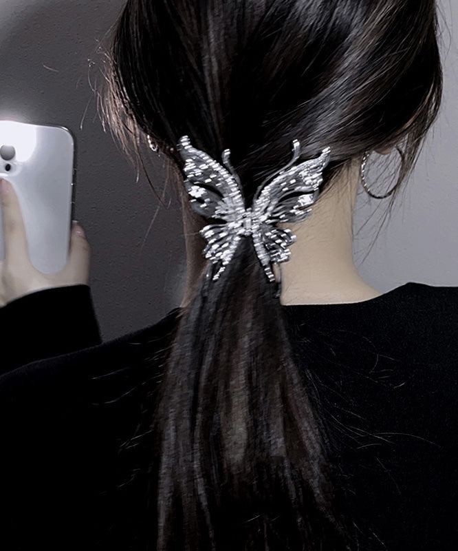 Fine Metal Zircon Butterfly Shark Hairpin YD011