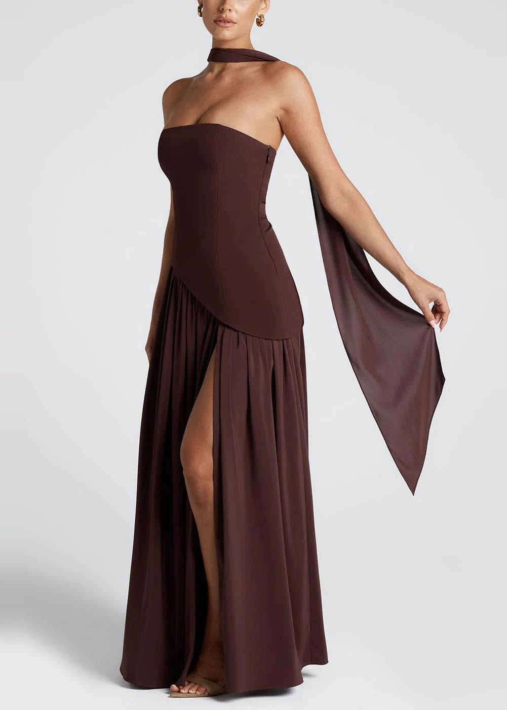 Dresses Side Evening Summer Open Hem Large Fine Exra Mulberry