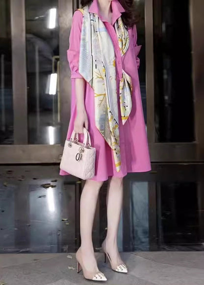 Pieces Pan Fake Fine Pink Patchwork Long Two Peter Collar Shirts