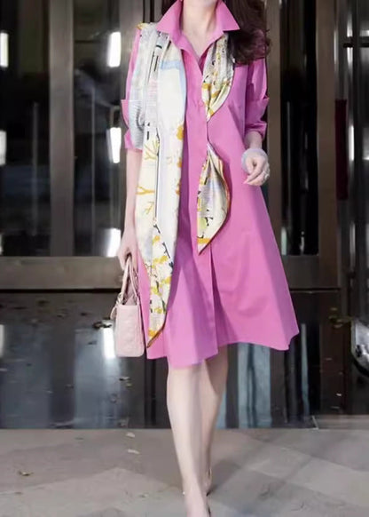 Pieces Pan Fake Fine Pink Patchwork Long Two Peter Collar Shirts