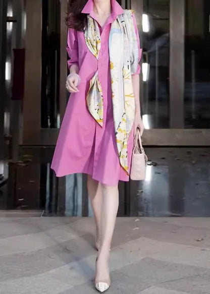 Pieces Pan Fake Fine Pink Patchwork Long Two Peter Collar Shirts