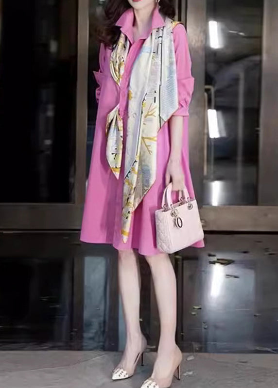 Pieces Pan Fake Fine Pink Patchwork Long Two Peter Collar Shirts