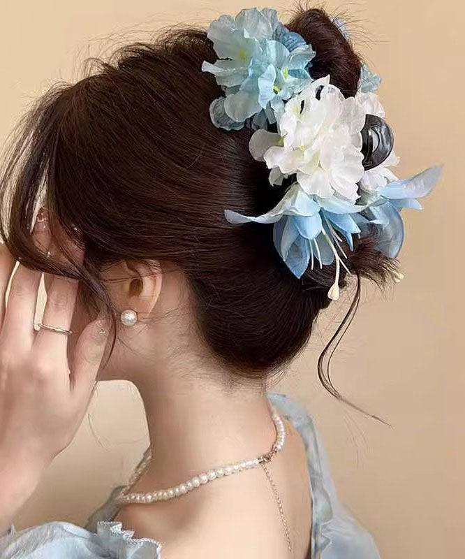 Floral Purple Shark Plastic Fine Clamp Hairpin