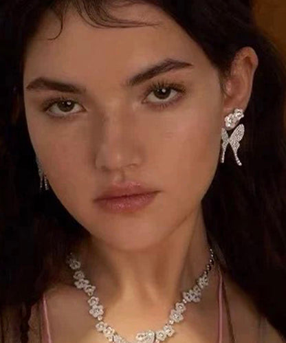 Butterfly Overgold Stud Fine Silk Copper Earrings Zircon