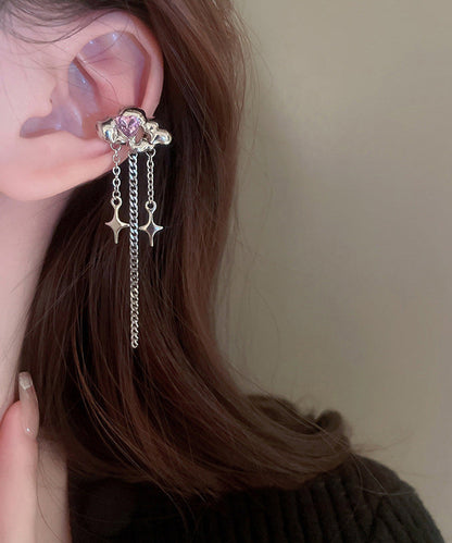 Copper Fine Drop Earrings Zircon Silk Water Tassel