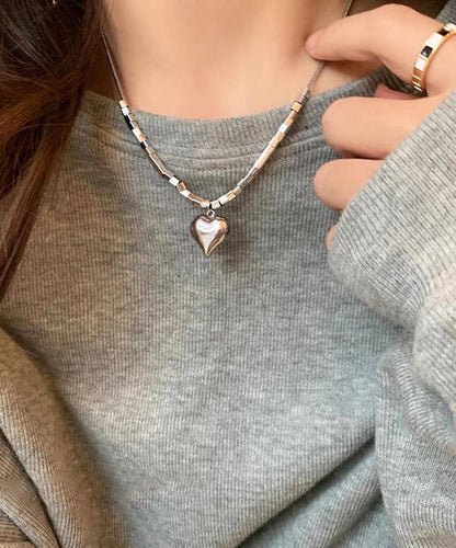 Fine Love Necklace Silk Stainless Pendant Steel