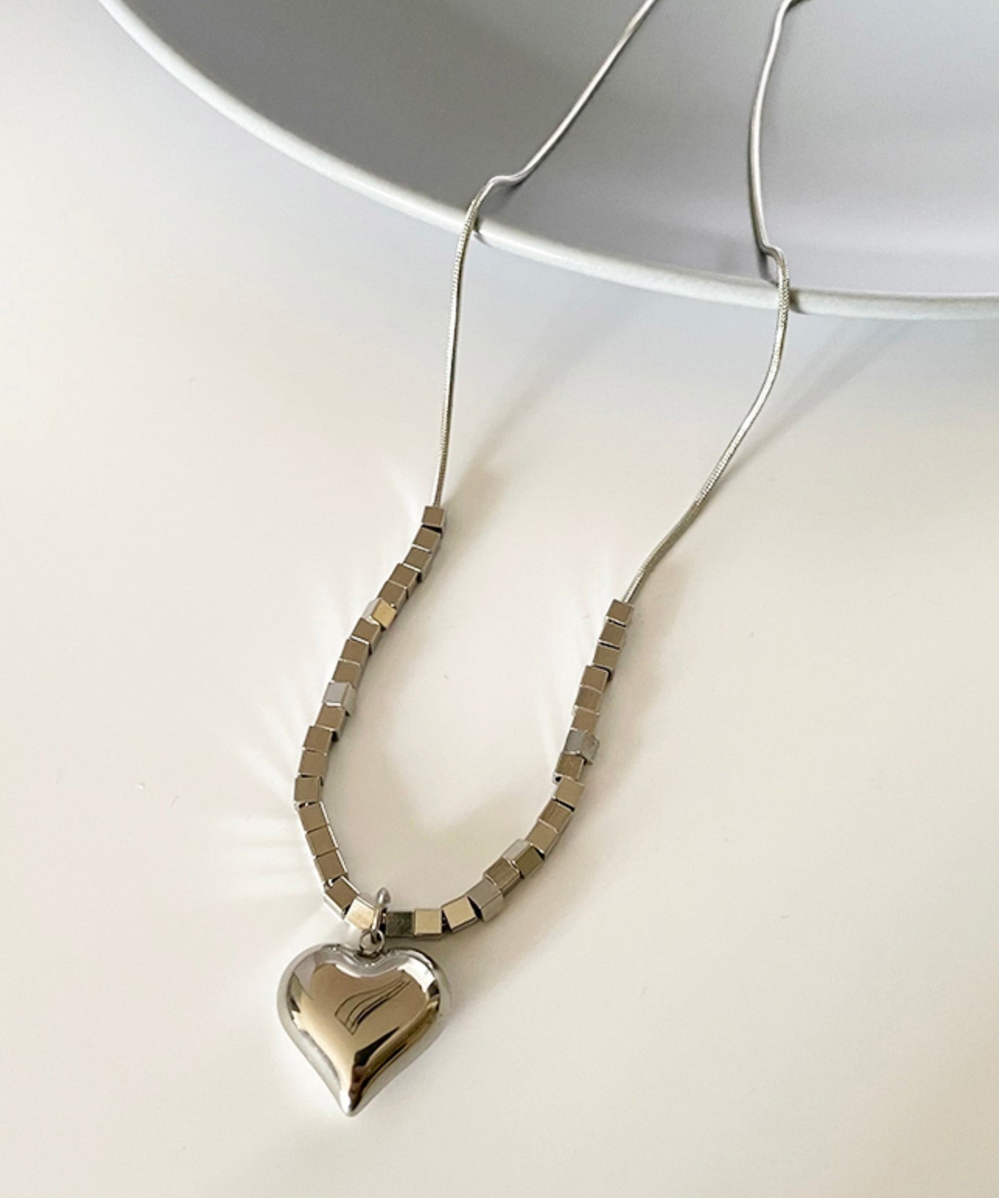 Fine Love Necklace Silk Stainless Pendant Steel