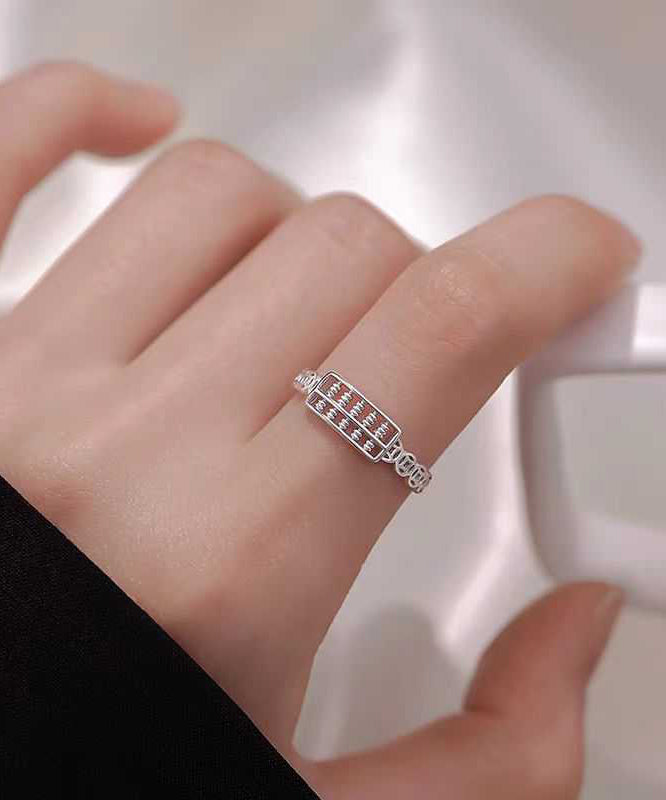 Fine Rings Abacus Hollow Silver Out Silk Sterling