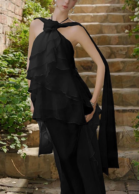 Asymmetrical Chiffon White DesignPatchwork Ruffled Fine Dresses