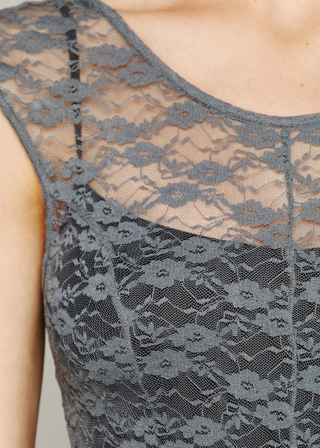 Fitted Rose Asymmetrical Hollow Out Lace Long Dress Summer TH051