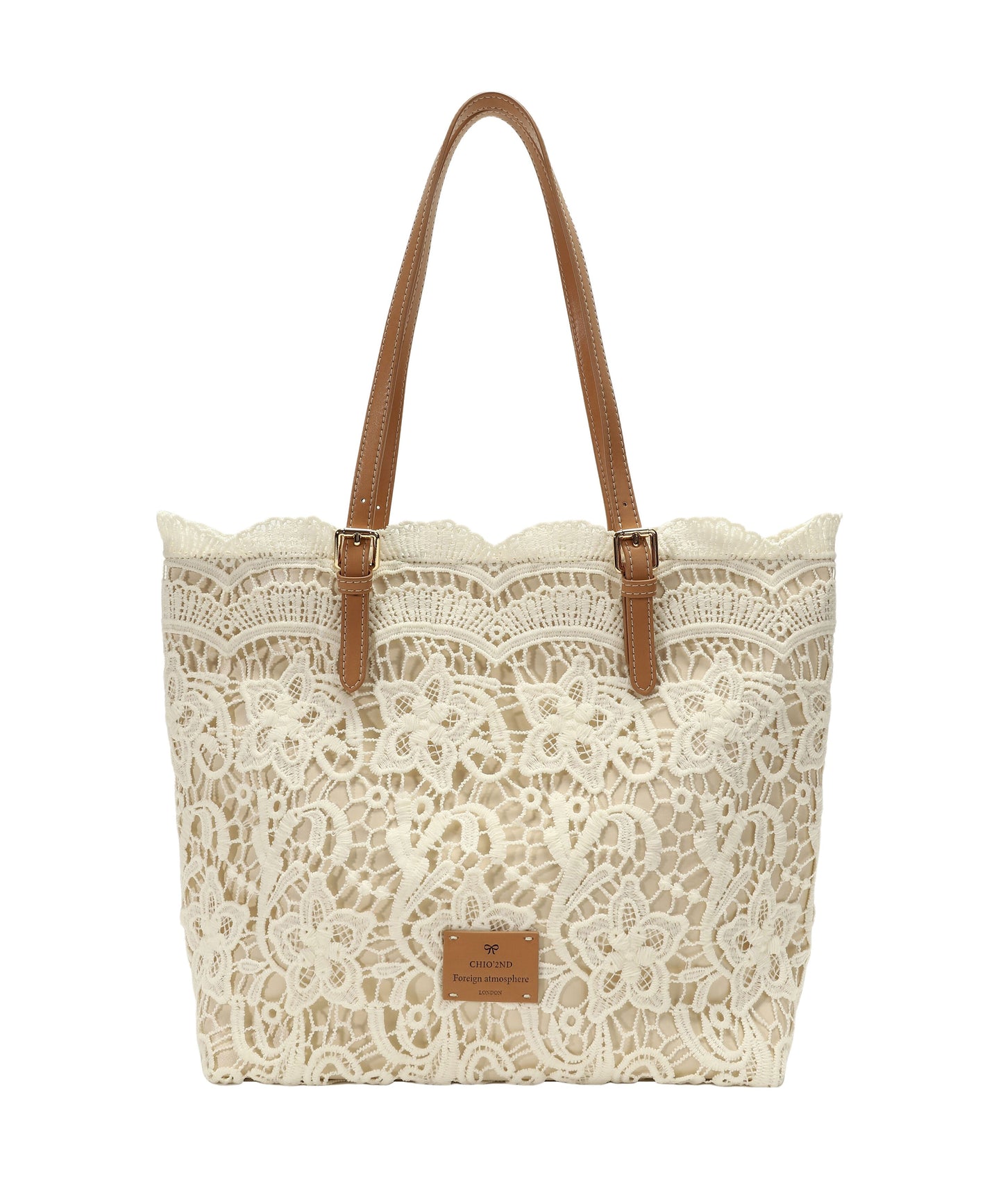Bags Large French Shoulder Lace Capacity Beige