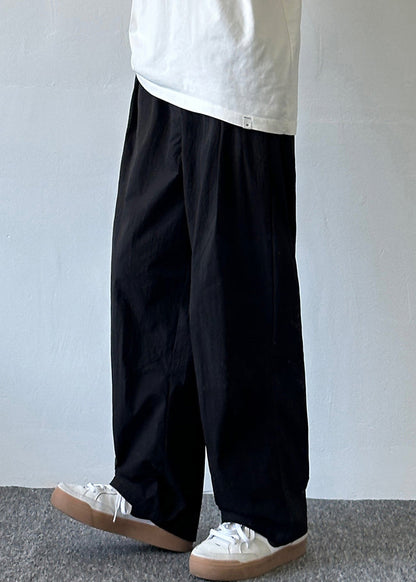 Cotton Pants Beige Waist Mens Elastic Pockets French Summer Solid