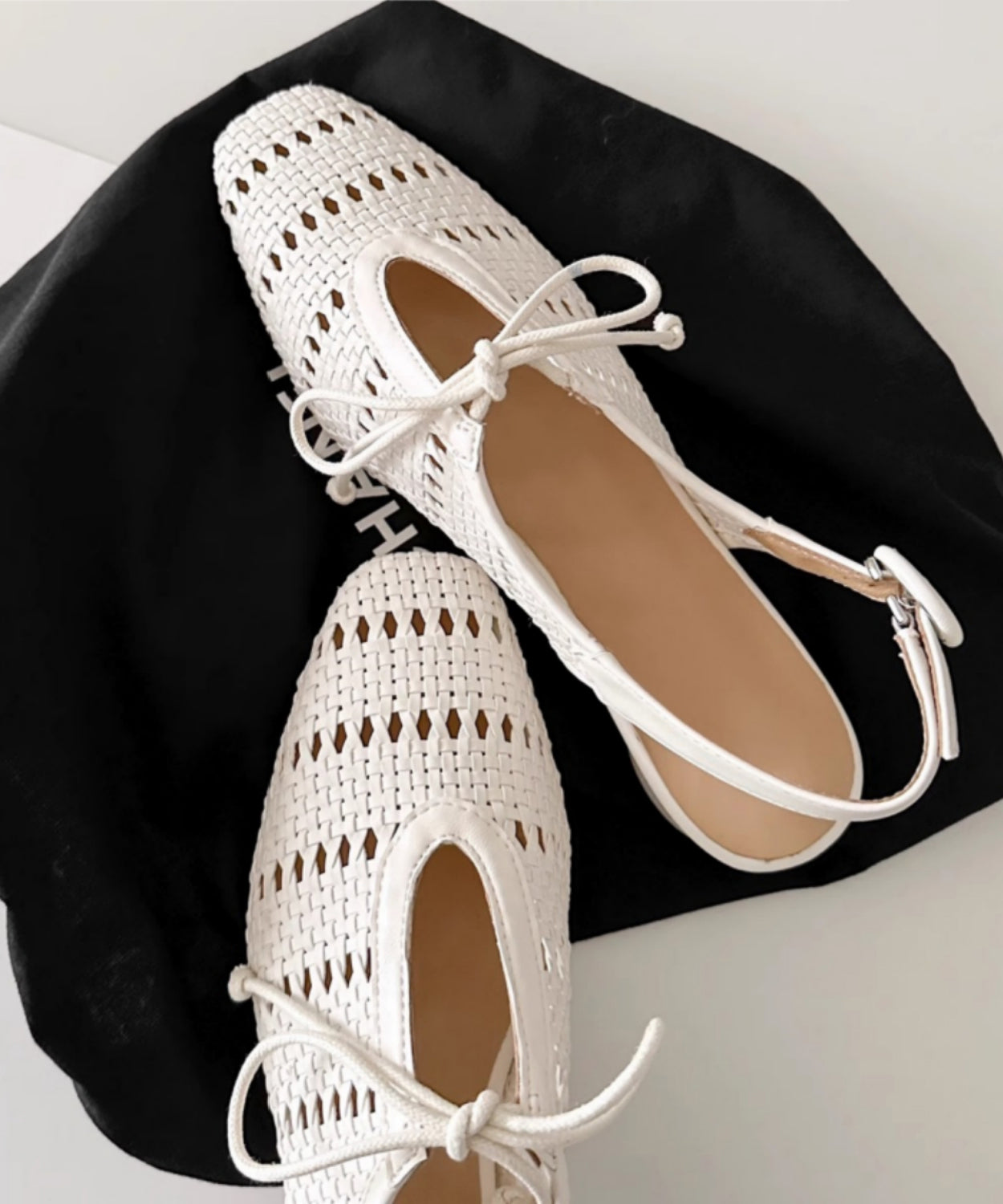 Out Hollow French Bow Beige Sheepskin Sandals Splicing