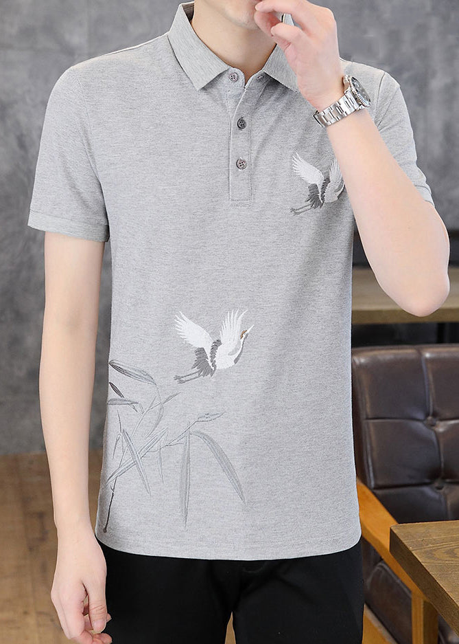 Polo Black Original Design Men Cotton French Shirt Embroideried