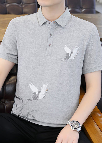 Polo Black Original Design Men Cotton French Shirt Embroideried