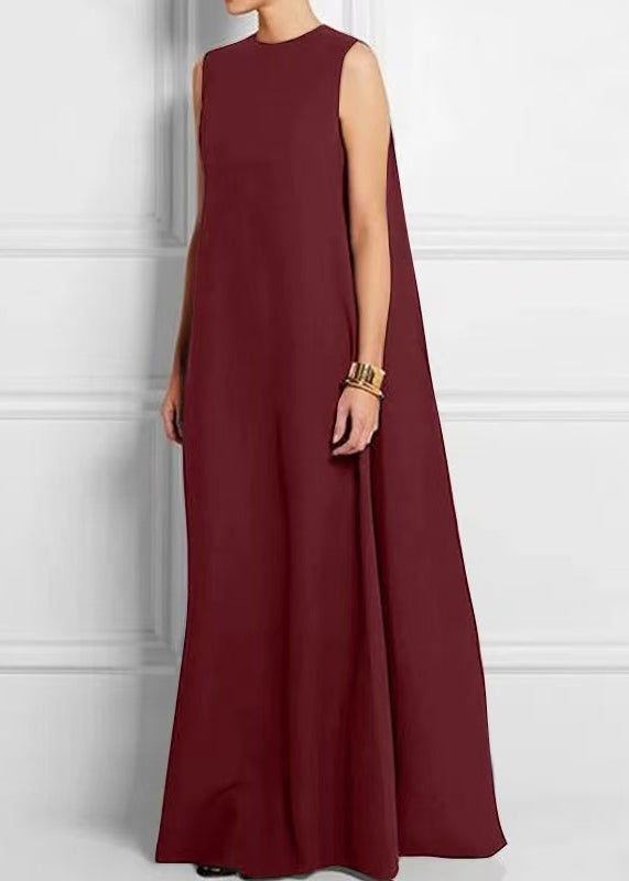 High Ankle Black French Dress Cotton Sleeveless Solid Waist