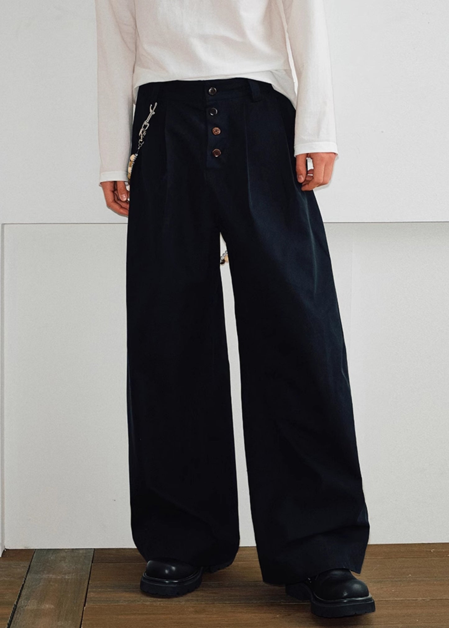 Button Khaki Mens Pockets Summer French Pants Solid Cotton