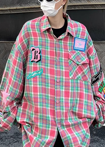 Navy Pockets Plaid Men Spring Shirt French Cotton