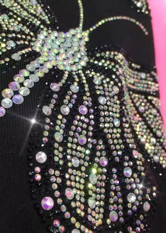 Fall French Pants Zircon Cotton Pink Butterfly