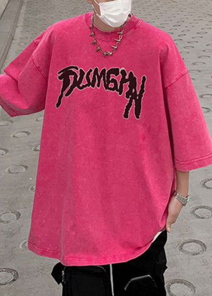 Letter Oversized Cotton T Shirts Rose Summer Belle French Mens