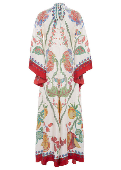 Neck Up French Cotton Dresses Maxi Spring Print V Lace White