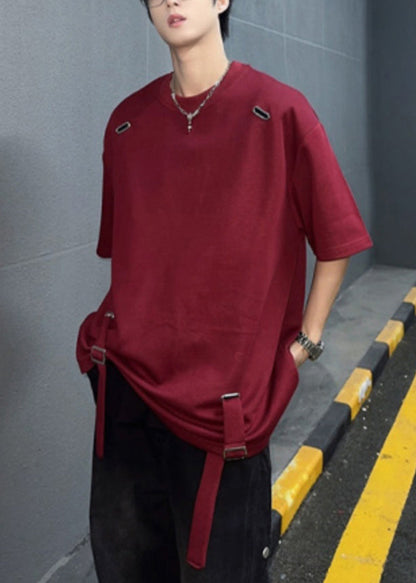 Wine T Original Red French Solid Shirts Cotton Design Mens Summer