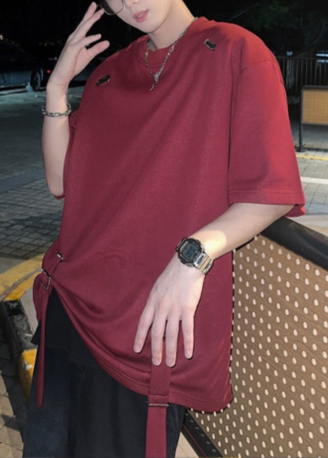 Wine T Original Red French Solid Shirts Cotton Design Mens Summer