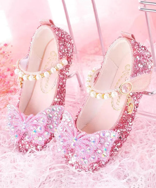 Shoes Strap Girl Nail Buckle Crystal Pink Baby Chic Bead Princess