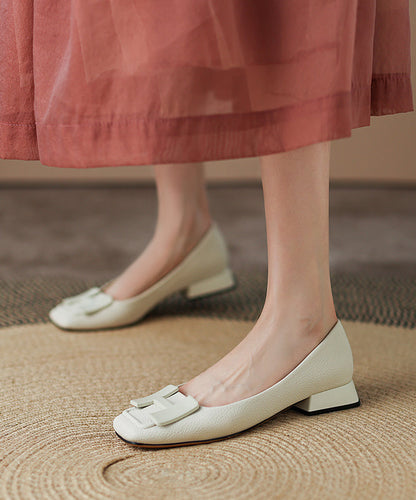 Comfy Splicing Flat Shoes Cowhide Green Leather