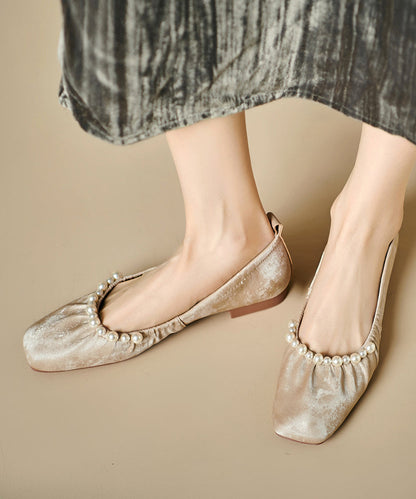 Bead Wrinkled Loafers Nail Green Women Penny