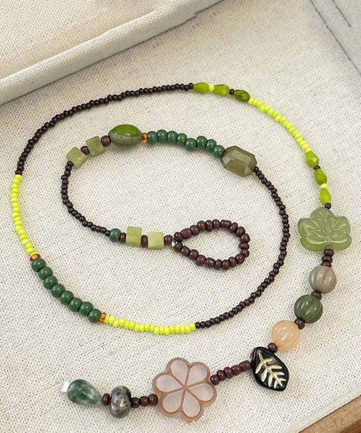 Necklace Handmade Gratuated Beading Bead Weaving Colorblock