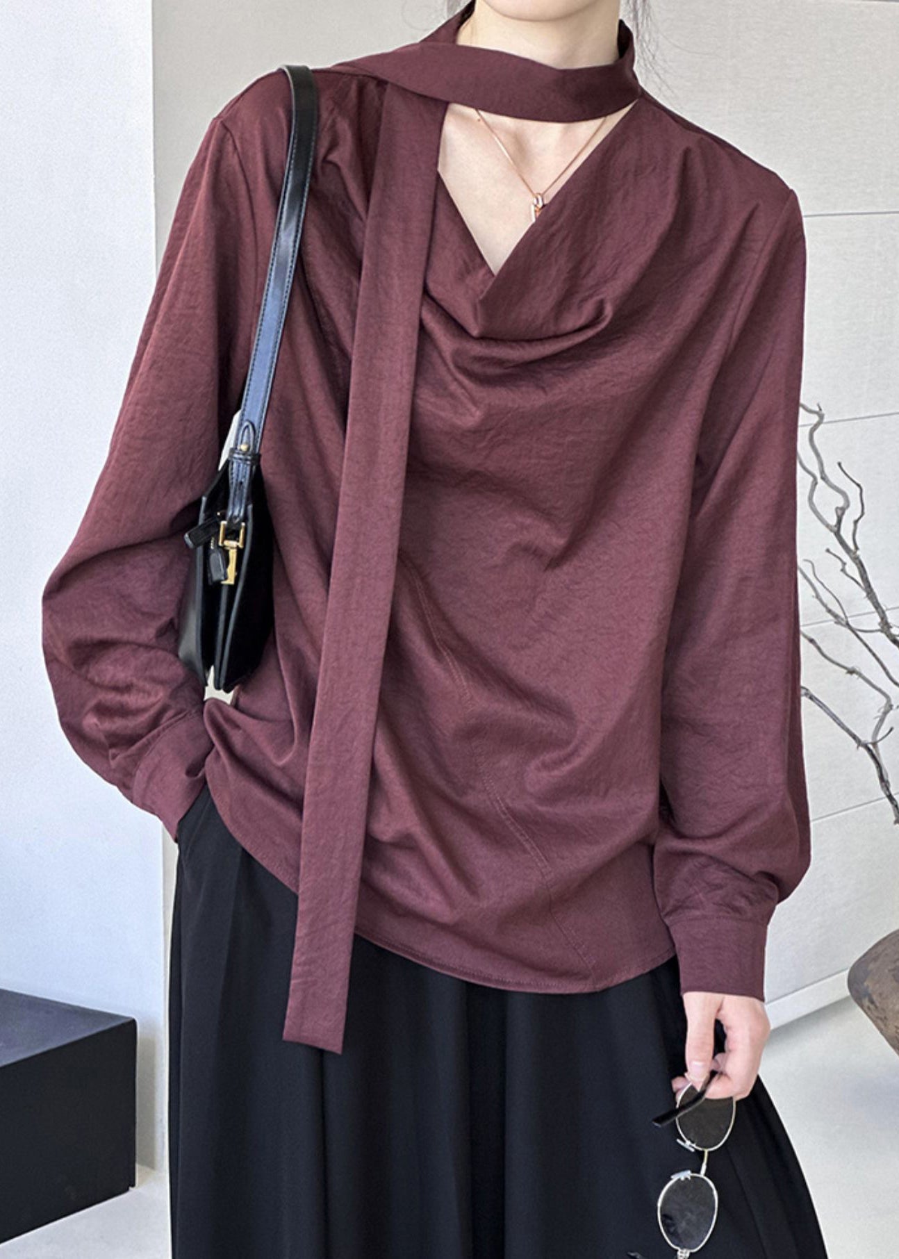 Spring Top Handmade Red Patchwork Solid