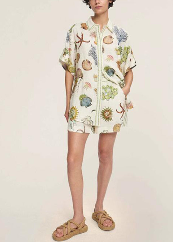 Apricot Two Shirts Shorts Collar And Set Pan Italian Peter Pieces