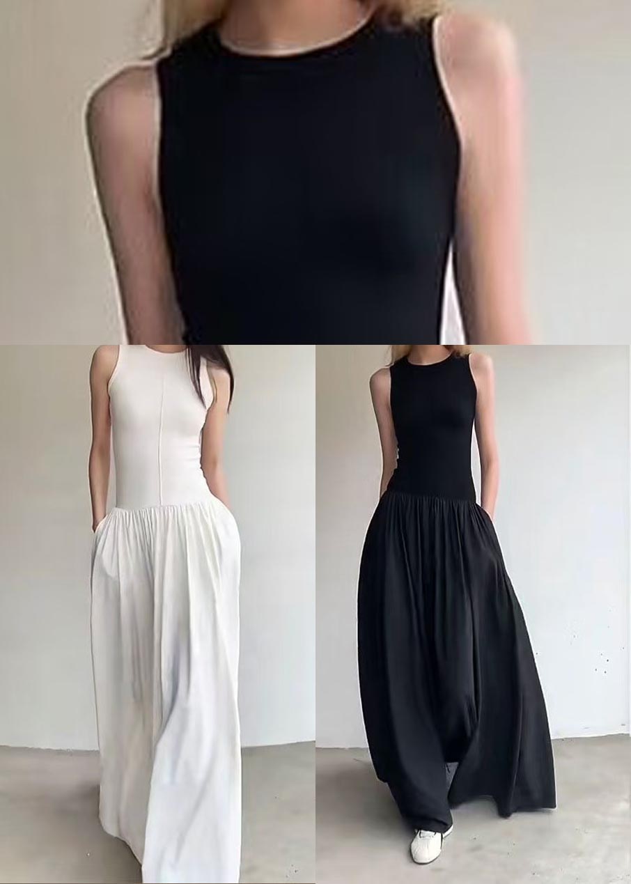 Sleeveless Robe Black Silm Italian Dresses Patchwork