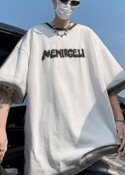 Letter Jacquard Dye Cotton T White Italian Shirts Summer Tie