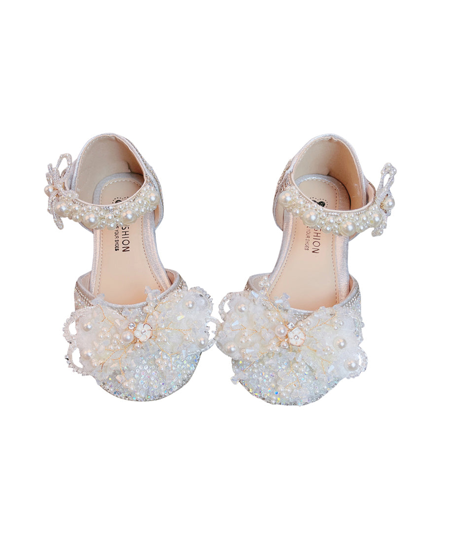 Bead Girls Silver Kids Buckle Zircon Nail Princess Strap Sandals