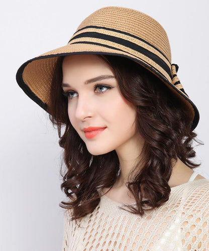 Bucket Versatile Straw Version White Woven Hat Korean Foldable