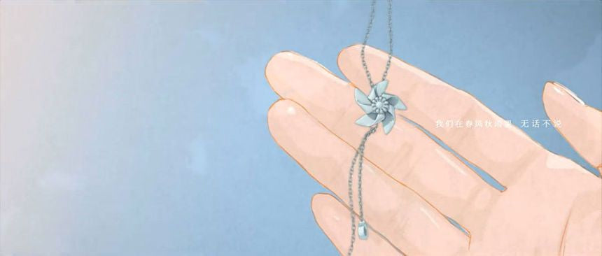 925 Necklace Pendant Silver Sterling Rhinestone Windmill