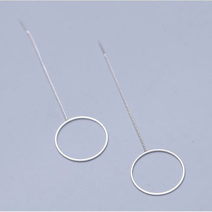 925 Sterling Drop Hoop Silver Earring