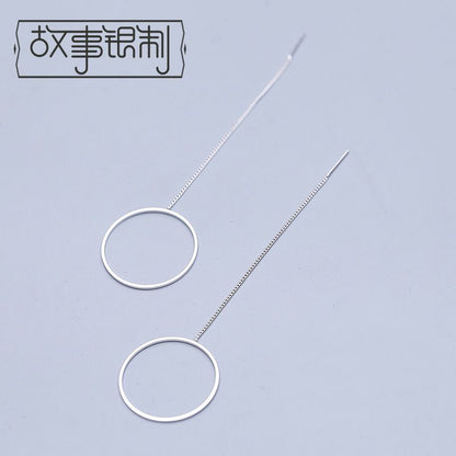 925 Sterling Drop Hoop Silver Earring
