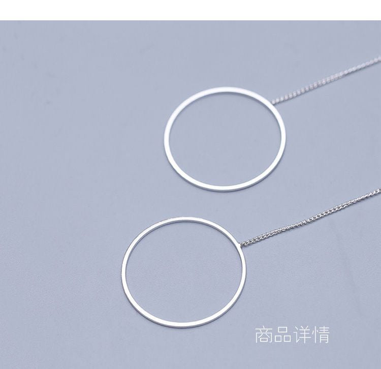 925 Sterling Drop Hoop Silver Earring