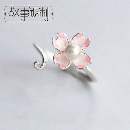 Floral Open Silver Sterling Ring 925