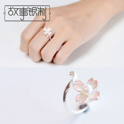 Floral Open Silver Sterling Ring 925