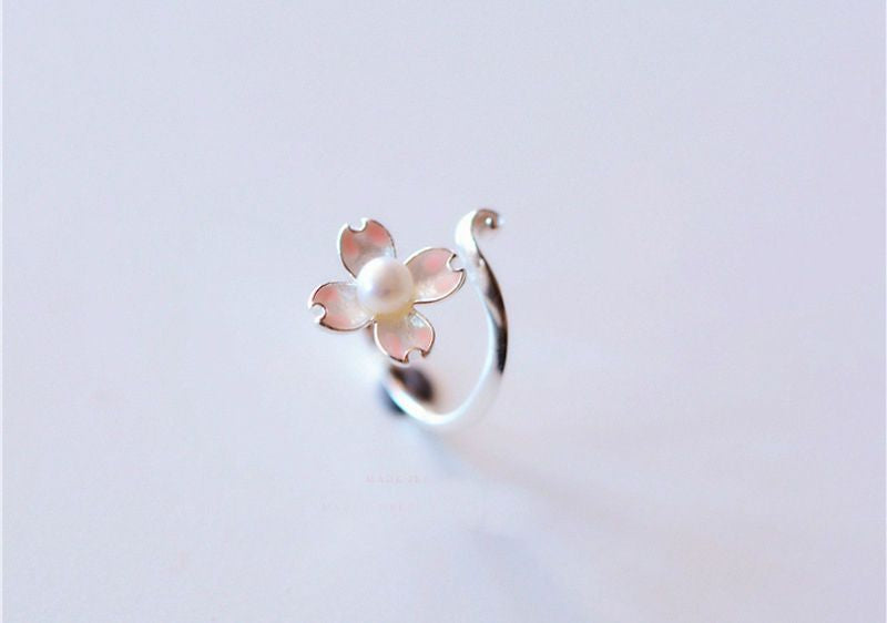 Floral Open Silver Sterling Ring 925