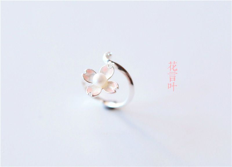 Floral Open Silver Sterling Ring 925