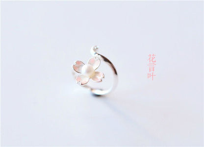 Floral Open Silver Sterling Ring 925