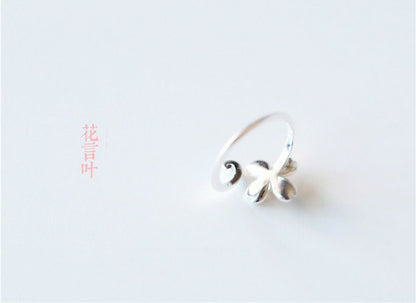 Floral Open Silver Sterling Ring 925